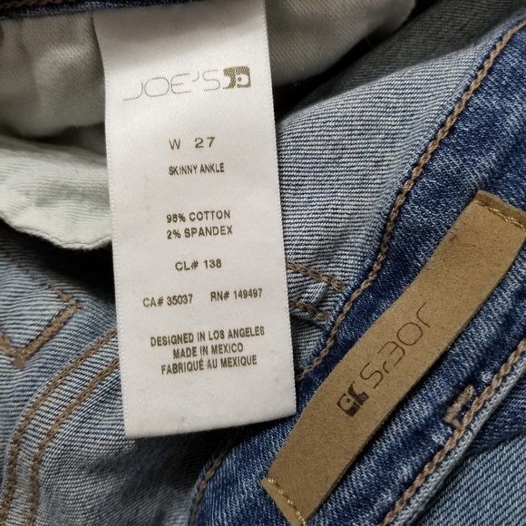 Joe's jeans 27 Skinny Ankle Mansfield tuxedo stripe denim lightly distressed - Picture 13 of 15